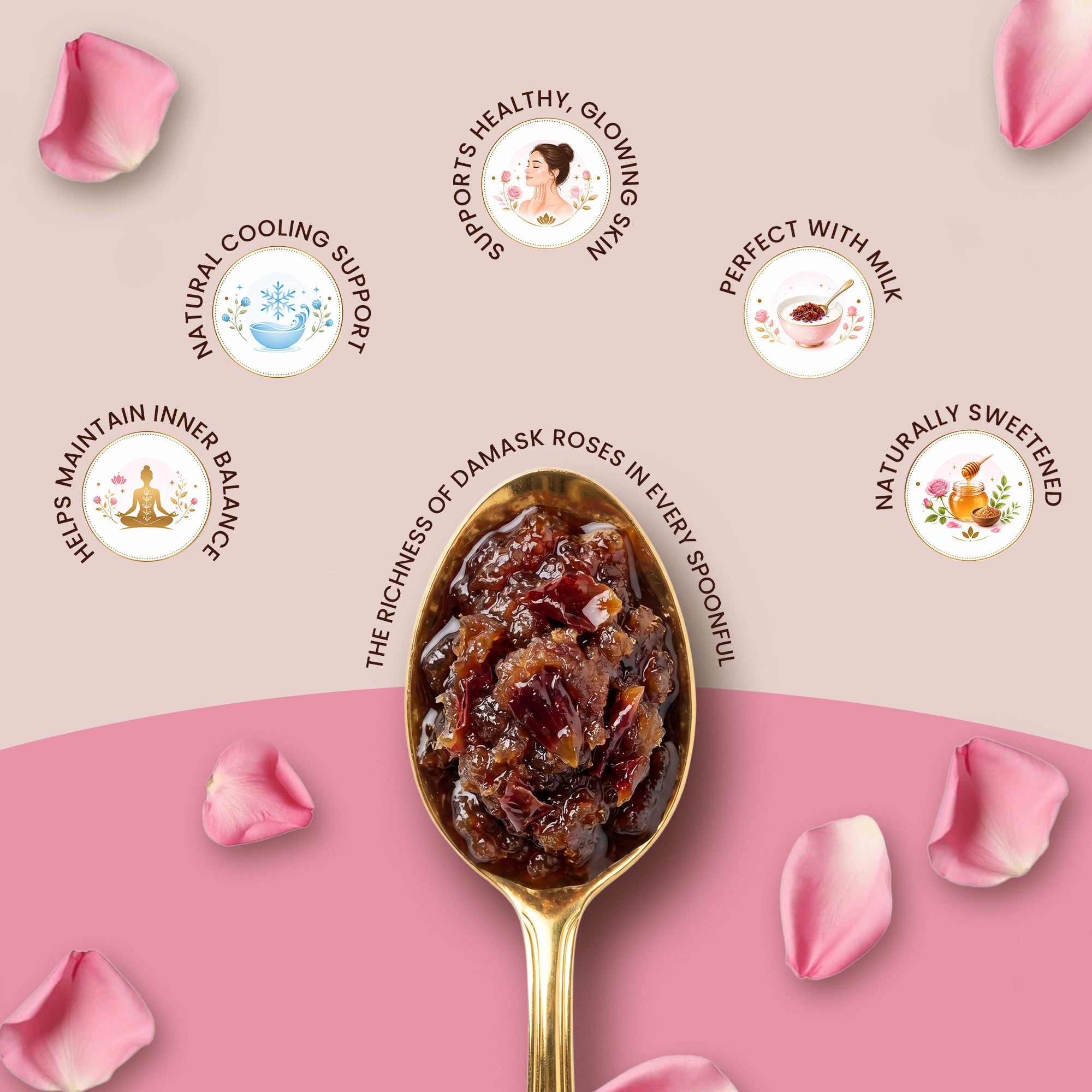 Organic Damask Rose Gulkand (Mishri) 500gm